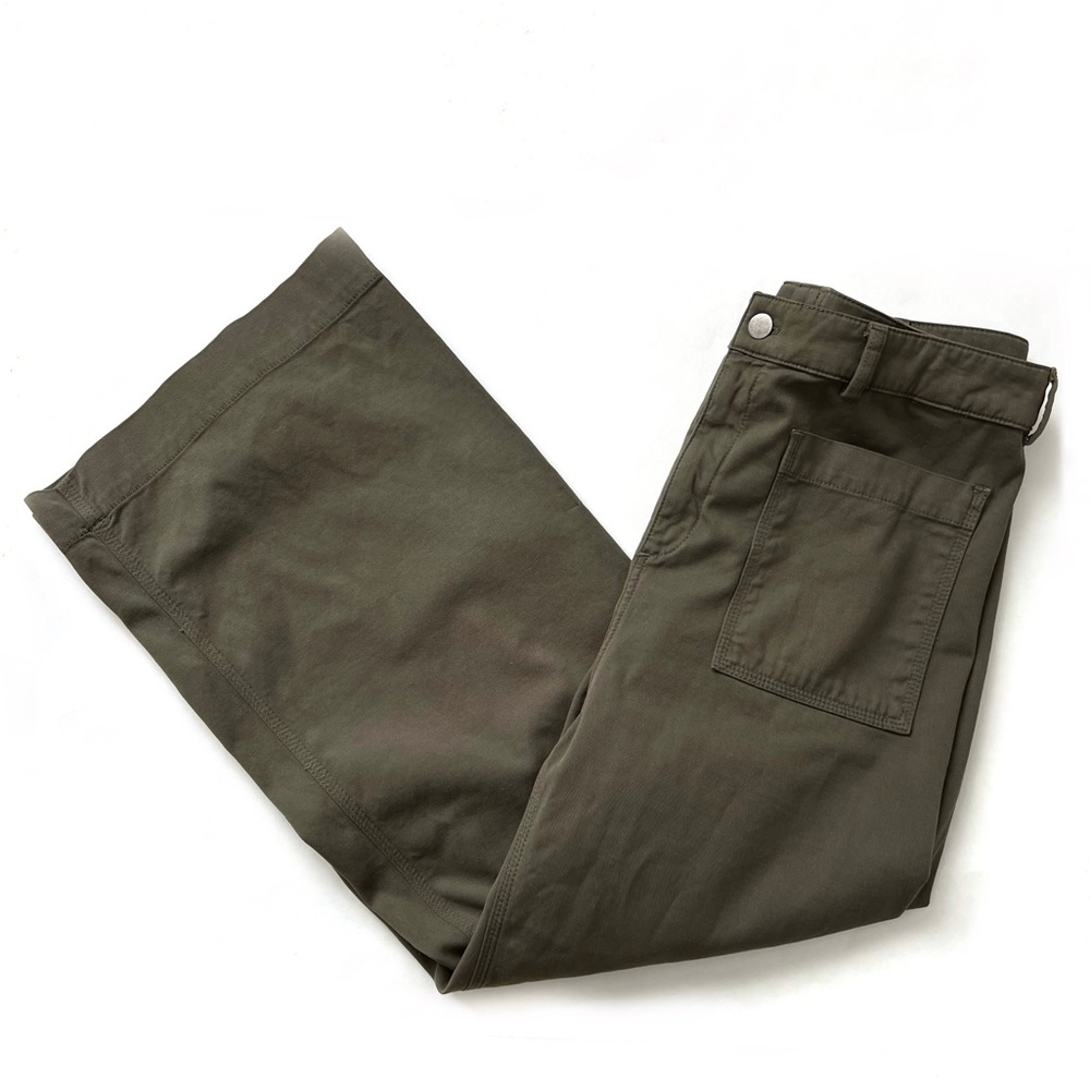 A.L.C. FINLEY WIDE LEG LACE UP BACK PALAZZO PANT OLIVE GREEN CROPPED PAN… - Picture 12 of 16
